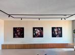 3 grote kunstfoto’s vrouw met bloemen, Ophalen, Zo goed als nieuw, Schilderij, 75 tot 100 cm
