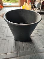 Grote zwarte kunststof bloempot op wielen - 40cm, Kunststof, Gebruikt, 40 cm of meer, Rond
