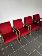 4 mooie identieke vintage fauteuils begin jaren 70, Ophalen, Hout, Gebruikt, 75 tot 100 cm