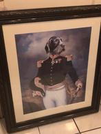 Schilderij Hond in Uniform met Zwarte Lijst, Ophalen