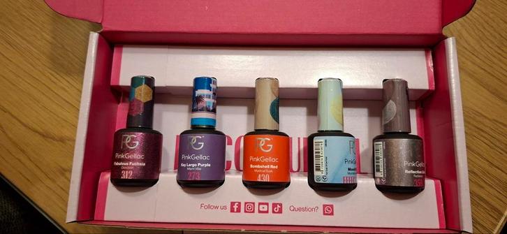 Pinkgellac en toebehoren, Sieraden, Tassen en Uiterlijk, Uiterlijk | Cosmetica en Make-up, Zo goed als nieuw, Handen en Nagels