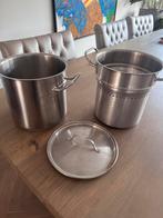 Fissler Kookpan met Stoominzet - RVS, Ophalen of Verzenden, Gebruikt, Rvs, Kookpan of Snelkookpan