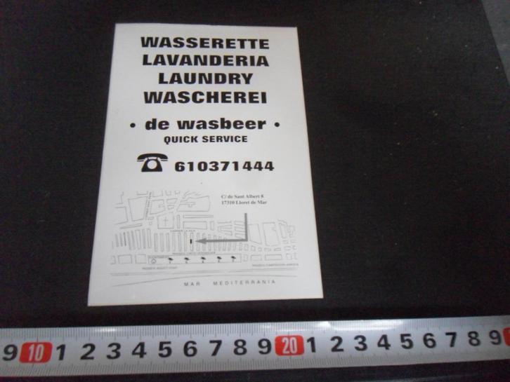 sticker lloret de mar spanje wasserette laundry de wasbeer *, Verzamelen, Stickers, Zo goed als nieuw, Ophalen