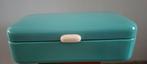 Vintage jaren 50 60 azuurgroene broodblik, Antiek en Kunst, Antiek | Emaille, Ophalen of Verzenden
