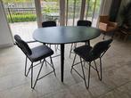 Eethoek op barhoogte, compleet met 4 barstoelen, Ophalen, 100 tot 150 cm, 50 tot 100 cm, Zo goed als nieuw