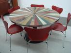 Ovale en ronde tafel eikenhout sloophout betonlook bamboe., Ophalen of Verzenden, Nieuw, Rond, Teakhout