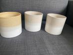 3 Bloempotten, Tuin en Terras, Bloempotten, Rond, Ophalen of Verzenden, Zo goed als nieuw, Aardewerk