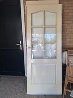 Opdekdeur/ stompe deur met glas 3x, Ophalen, Gebruikt, Minder dan 80 cm, Binnendeur