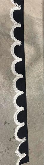 Zwarte raamband met witte franjes, Ophalen of Verzenden, Gebruikt, Overige merken, Interieur en Bekleding