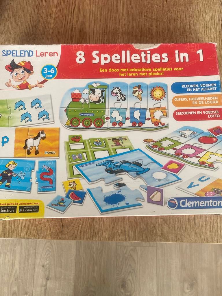 8 educatieve spelletjes in 1 doos - Clementoni, Ophalen, Gebruikt, Taal en Lezen