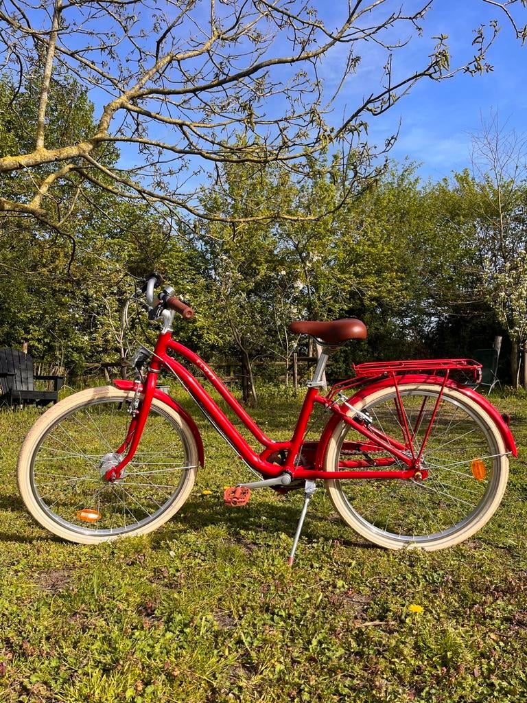 Rode meisjesfiets 24 inch – zo goed als nieuw, Ophalen, Zo goed als nieuw, 24 inch, Handrem