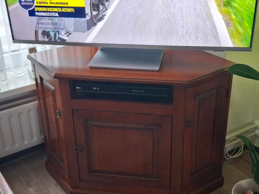 TV Hoekkastje, Huis en Inrichting, Kasten | Televisiemeubels, Ophalen, Gebruikt, 100 tot 150 cm, Eikenhout