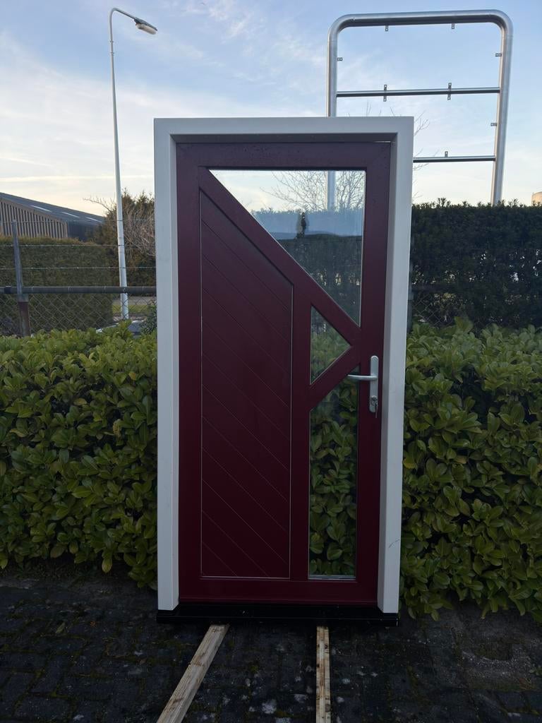 Kunststof voordeur 112,4x101,4, 75 tot 150 cm, Kunststof, Deurkozijn, Ophalen of Verzenden