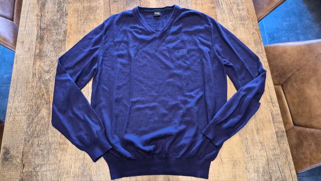 Hugo Boss Wollen Trui Maat L - Stijlvol en Comfortabel, Kleding | Heren, Truien en Vesten, Maat 52/54 (L), Paars, Ophalen of Verzenden