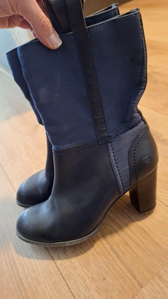 G-star Raw laarsjes met hak donkerblauw maat 39 NIEUWSTAAT, Blauw, Lage of Enkellaarzen, Ophalen of Verzenden, G-STAR RAW
