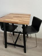 Ikea Skogsta tafel met twee stoelen, Ophalen, Gebruikt, 100 tot 150 cm, Tot twee personen