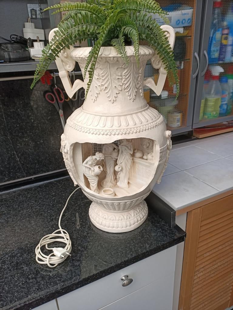 Grieks/Romeinse Waterfontein in pot, Tuin en Terras, Waterpartijen en Fonteinen, Ophalen, Gebruikt, Hardsteen, Waterornament