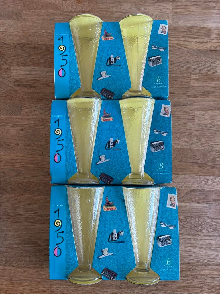 Vintage I Vetrai Del Borgo glazen ijscoupes (set van 6), Antiek en Kunst, Ophalen of Verzenden