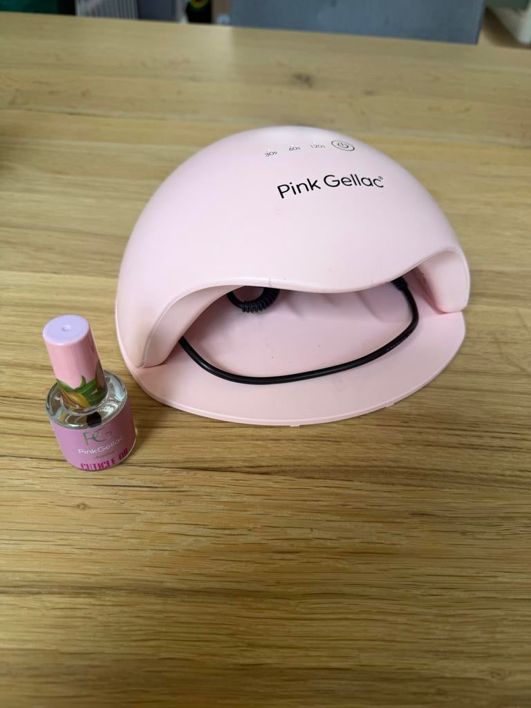 Pink Gellac UV/LED lamp en nagellak set, Gebruikt, Ophalen of Verzenden, Handen en Nagels, Make-up