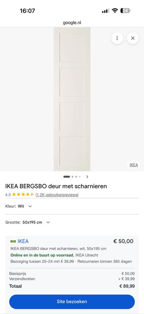 Pax kast deur, Ophalen of Verzenden, Zo goed als nieuw, 50 tot 100 cm, 200 cm of meer