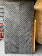 Hardhouten visgraad tafelblad 180x100 zwart, Ophalen, Zo goed als nieuw, Rechthoekig, 50 tot 100 cm