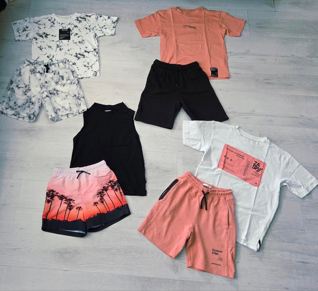 Set Zara t-shirts, korte broeken, zwemshorts 128, Kinderen en Baby's, Kinderkleding | Maat 128, Ophalen of Verzenden, Zo goed als nieuw