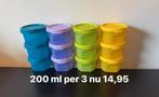 Tupperware ruimtespaarders rond 200 ml nieuw, Ophalen of Verzenden, Nieuw, Blauw, Bus of Trommel