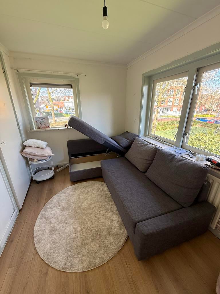 IKEA Friheten slaapbank grijs, Huis en Inrichting, Ophalen, Gebruikt, Tweepersoons, Overige maten
