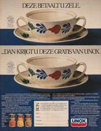 Ret5ro reclame 1984 Unox Boerenbont soepkom kom, Verzenden, Overige typen
