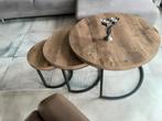 Set van 3 ronde salontafeltjes - nesttafels, Huis en Inrichting, Ophalen, Overige materialen, 50 tot 75 cm, Rond