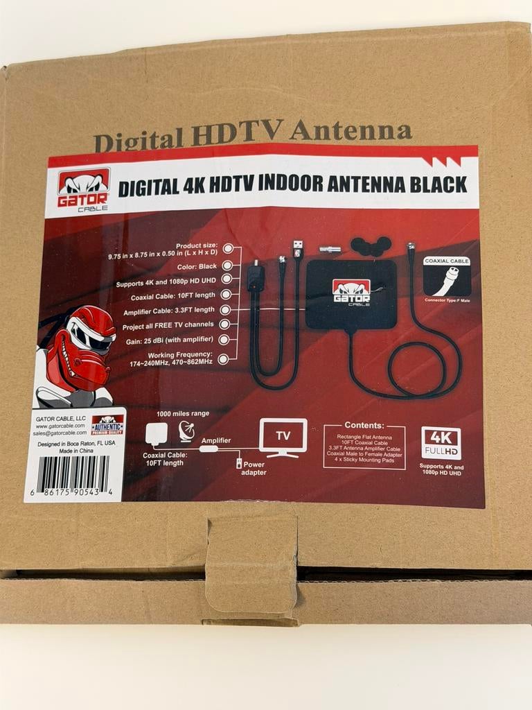 Gator Cable Digitale 4K HDTV Binnenantenne Nieuw tv antenne, Nieuw, Ophalen of Verzenden, H, H