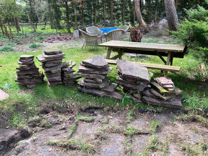 Flagstones, Tuin en Terras, Tegels en Klinkers, Gebruikt, Terrastegels, Natuursteen, 10 m² of meer, Ophalen