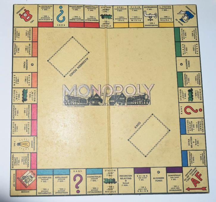 Oud Monopoly Nederlandse uitgave spel bord uit 1957, Antiek en Kunst, Antiek | Speelgoed, Verzenden