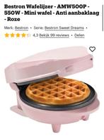 Bestron Wafelijzer - AMW500P Mini wafel Anti aanbaklaag Roze, Witgoed en Apparatuur, Wafelijzers, Ophalen of Verzenden, Zo goed als nieuw