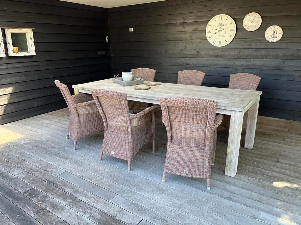 4Seasons outdoor Dining Tuinset, Tuin en Terras, Tuinsets en Loungesets, Ophalen, Gebruikt, Eettafel, 6 zitplaatsen