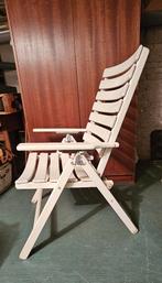 Een paar houten tuinstoelen van Haubold Freizeitmöbel 2x, Ophalen, Gebruikt, Hout, Verstelbaar