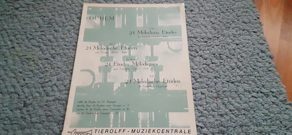 Duhem 24 Melodische etuden  Vol. 3 met 20 voor trompet in D, Gebruikt, Overige genres, Les of Cursus, Ophalen of Verzenden