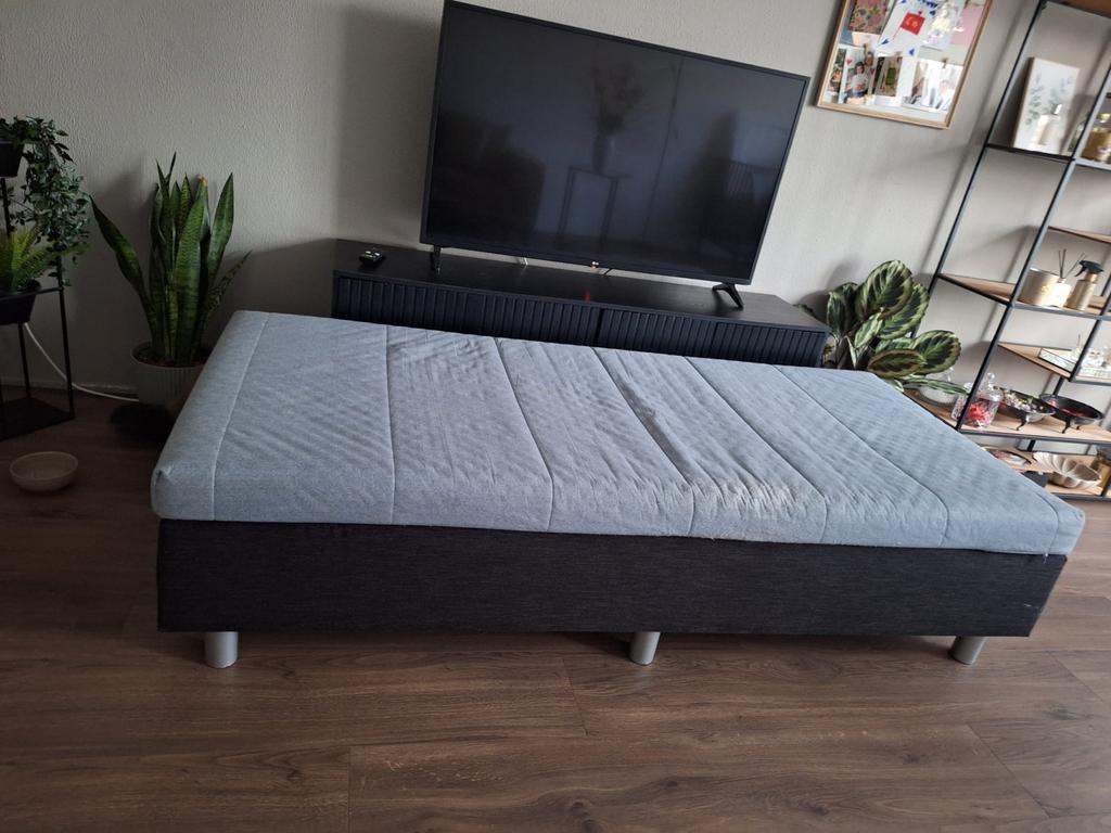 Ophalen DENHAAG Comfortabel eenpersoons boxspringbed, Ophalen, Gebruikt, 90 cm, Eenpersoons