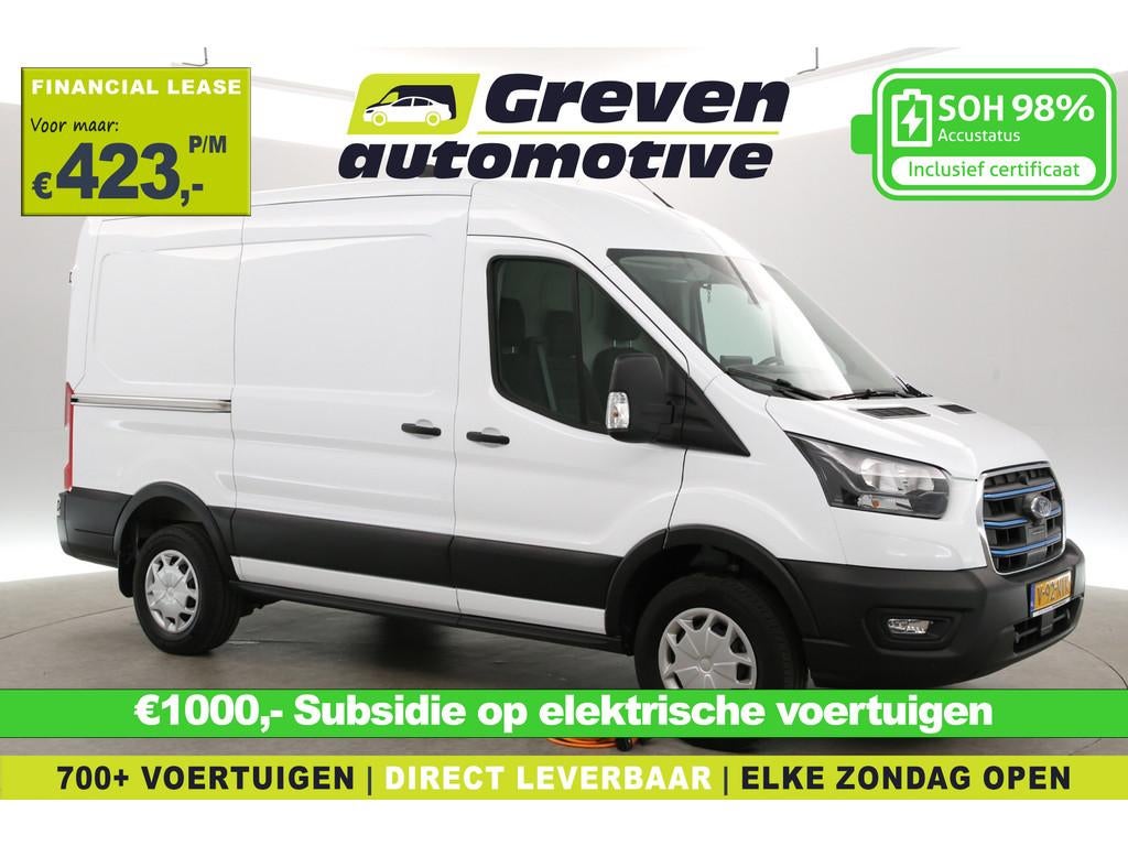 Ford E-Transit L2H2 Trend 68 kWh | Snelladen | SOH 98% | Air, Auto's, Bestelauto's, Automaat, Gebruikt, Wit, 184 pk