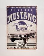 Ford Mustang Classics blauw reclamebord van metaal wandbord, Ophalen of Verzenden, Nieuw, Auto's