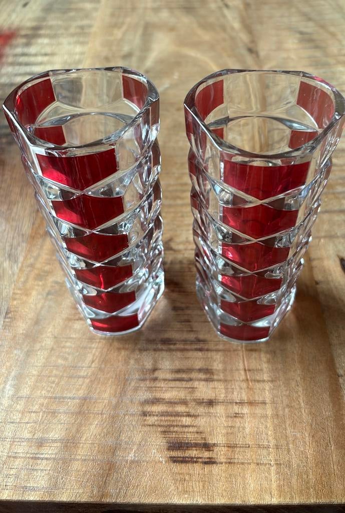 2 luminarc kristallen vazen, Overige kleuren, Ophalen of Verzenden, Minder dan 50 cm, Glas