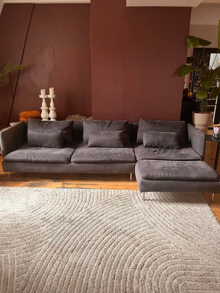 IKEA Soderhamn bank met chaise longue - Antraciet, Ophalen, 250 tot 300 cm, Gebruikt, 100 tot 125 cm