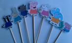 Set van 10 Peppa Pig traktatie prikkers, Ophalen of Verzenden, Nieuw, Versiering, Verjaardag