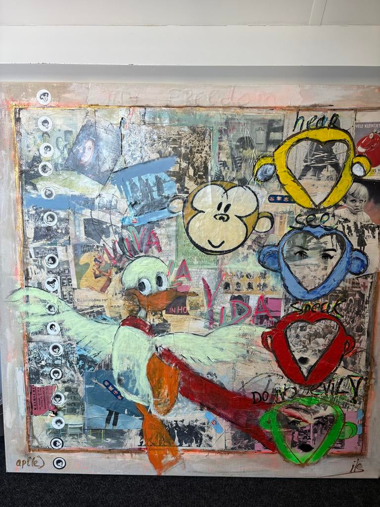 Uniek Schilderij Ilse van Valkenburg - 100x100cm, Ophalen of Verzenden