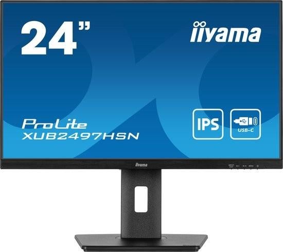 iiyama ProLite XUB2497HSN-B2 - 24 inch Full HD IPS USB-C, IPS, ., Ophalen of Verzenden, Zo goed als nieuw