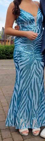 Gala jurk  Turquoise/Blauw  Maat 36/38 - 40/42, Ophalen of Verzenden