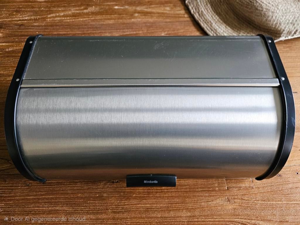 Brabantia Broodtrommel - RVS met Zwarte Details, Huis en Inrichting, Keuken | Keukenbenodigdheden, Ophalen of Verzenden