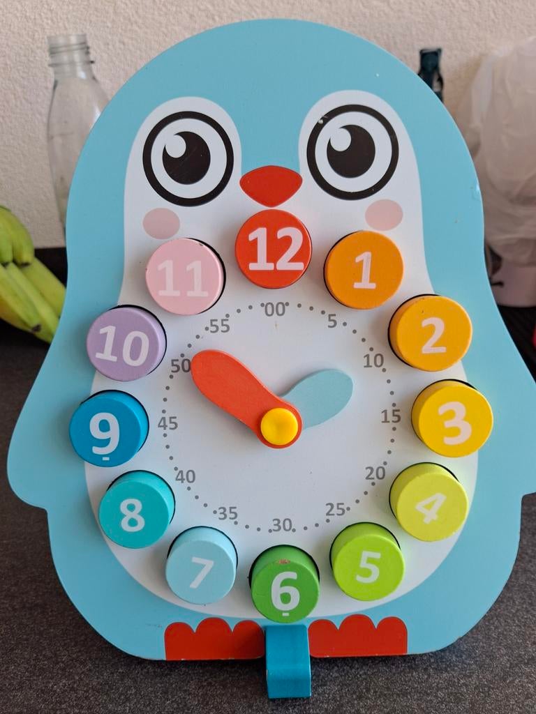 Playtive Junior Klok Uil - Educatief Houten Speelgoed, Ophalen of Verzenden, Zo goed als nieuw, Rekenen