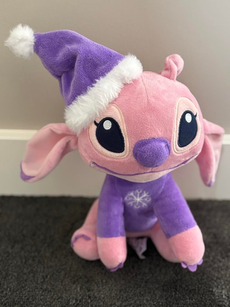 Angel van Stitch knuffel met paarse kerstmuts, Kinderen en Baby's, Speelgoed | Knuffels en Pluche, Ophalen of Verzenden, Gebruikt