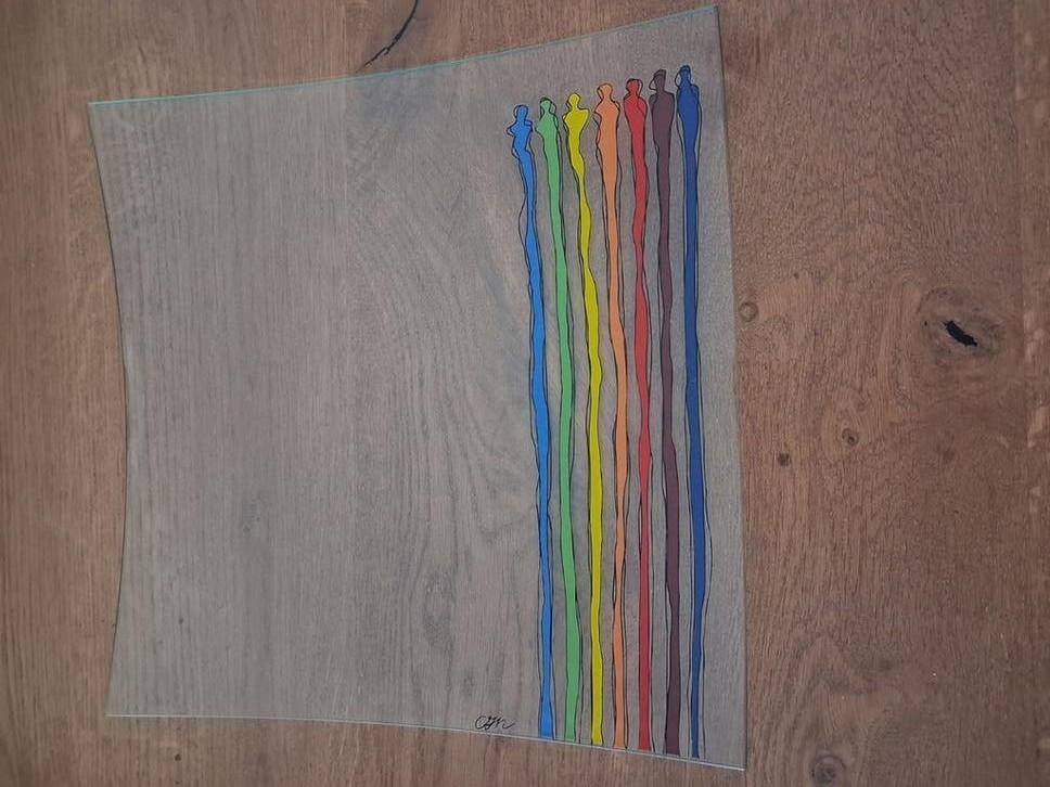 CORRIE AMMERLAAN VAN NIEKERK -  kleurrijke schaal, Antiek en Kunst, Kunst | Designobjecten, Ophalen of Verzenden